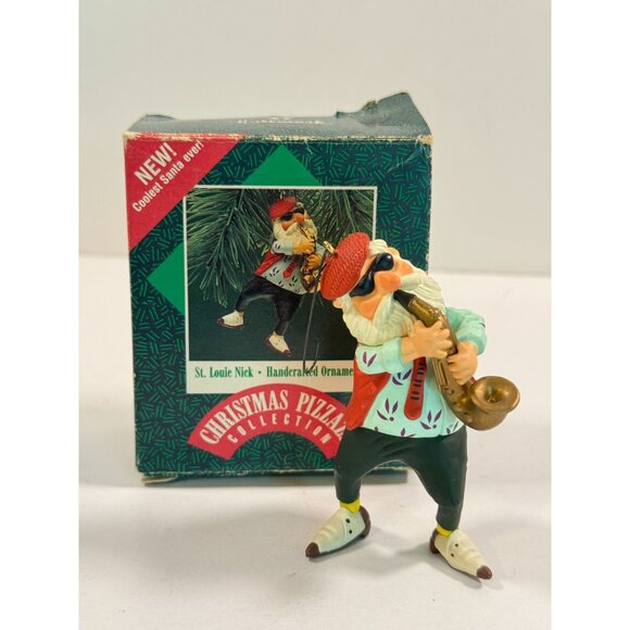 Vintage Hallmark Christmas Pizzazz St Louis Nick Santa Claus Jazz Musician Ornam - Picture 2 of 6